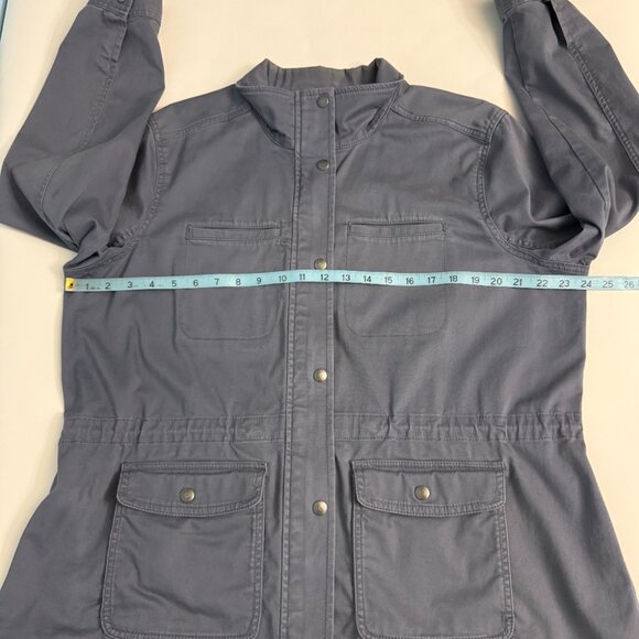 LL Bean Cotton Canvas Jacket Blue Gray Full Zip 4 Pockets Size XL - Picture 8 of 11